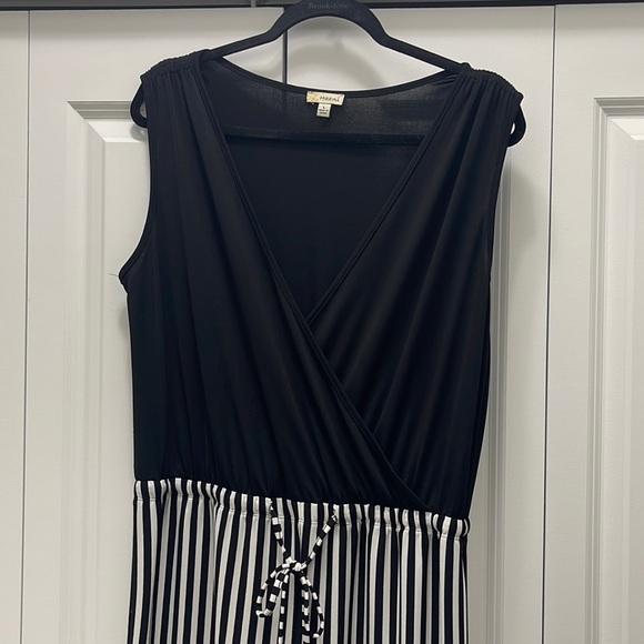 Black & Stripped Jumpsuit - Picture 1 of 3